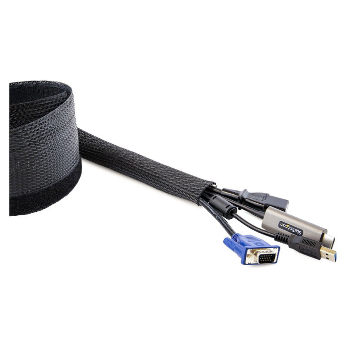 StarTech Manga de Gestión de Cableado de 3m, Negro StarTech Manga de Gestión de Cableado de 3m, Negro
