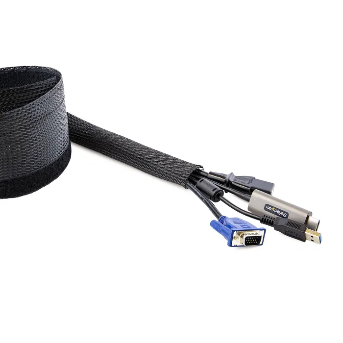 Startech Manga de Gestión de Cableado Flexible 3m Negro Startech Manga de Gestión de Cableado Flexible 3m Negro