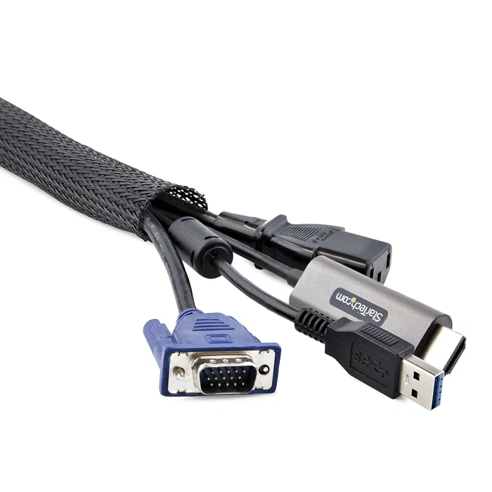 Startech Manga de Gestión de Cableado Flexible 3m Negro Startech Manga de Gestión de Cableado Flexible 3m Negro