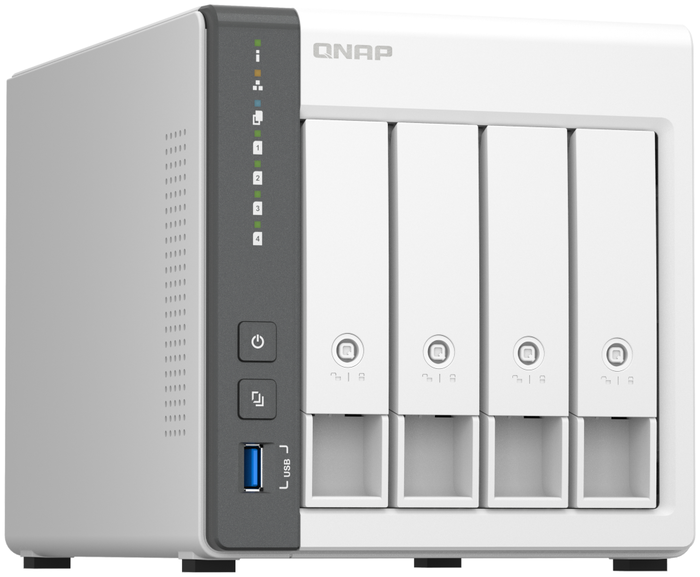 QNAP TS-433-4G NAS de 4 bahías, 4 GB RAM, Blanco QNAP TS-433-4G NAS de 4 bahías, 4 GB RAM, Blanco