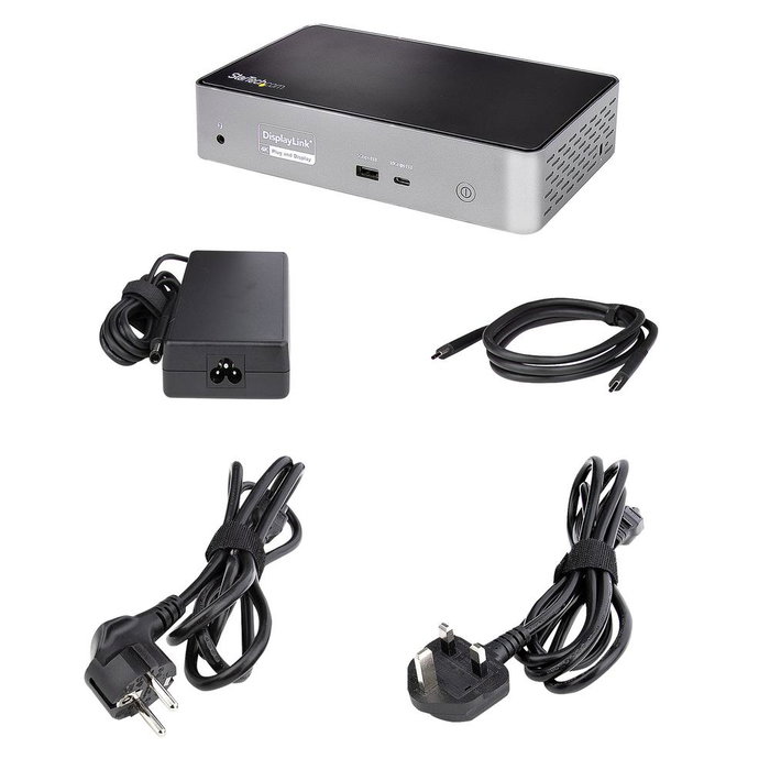 Startech Docking Station USB-C Mini - Replicador de Puertos para 4 Monitores con DisplayPort y HDMI, Soporte 4K a 60Hz, Power Delivery 100W