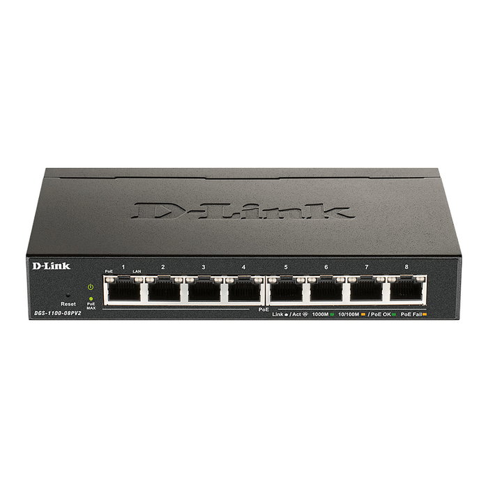 D-Link DGS-1100-08PV2 Switch gestionado L2/L3 Gigabit, 8 puertos PoE+ (30W) con presupuesto 64W, Full Duplex D-Link DGS-1100-08PV2 Switch gestionado L2/L3 Gigabit, 8 puertos PoE+ (30W) con presupuesto 64W, Full Duplex