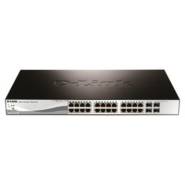 D-Link DGS-1210-28P/E Switch Gestionado L2 con 24 Puertos Gigabit, 4 SFP y PoE, 56 Gbit/s, Montaje Rack 1U