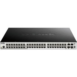 D-Link DGS-1510-52XMP E - Switch Gigabit L3 Gestionado 48 Puertos, 4 SFP+ de 10G, PoE+, 128 Gbps, Montaje Rack