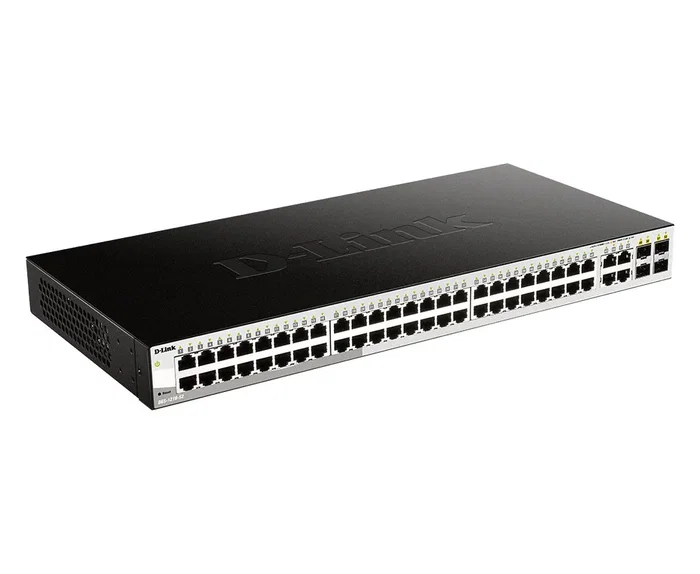 D-Link DGS-1210-52/E Switch Gestionado L2 Gigabit de 52 Puertos (48xRJ-45, 4xSFP) Montaje en Rack 1U, 104 Gbit/s, Calidad de Servicio QoS, VLAN