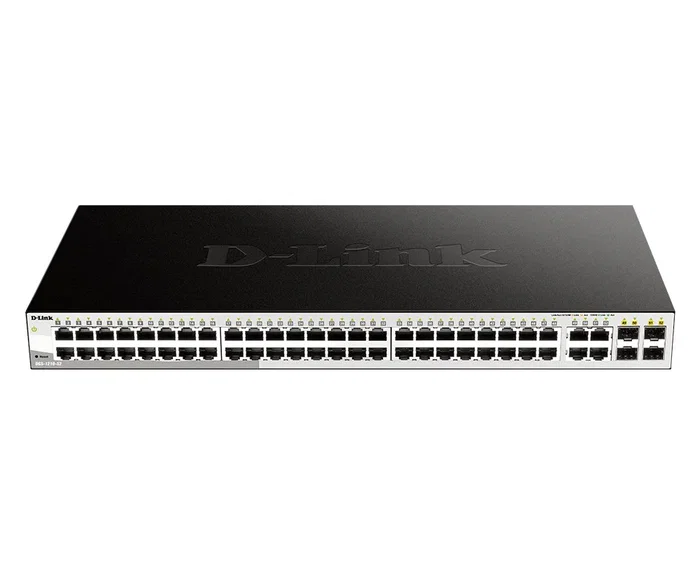 D-Link DGS-1210-52/E Switch Gestionado L2 Gigabit de 52 Puertos (48xRJ-45, 4xSFP) Montaje en Rack 1U, 104 Gbit/s, Calidad de Servicio QoS, VLAN