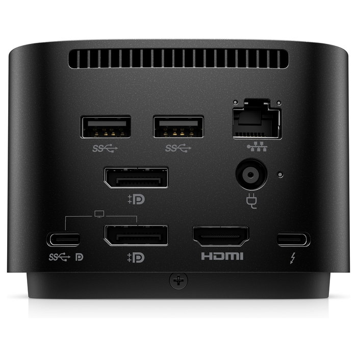HP Dock Thunderbolt G4 280W con Cable Combo para Notebook y Workstation - 4 puertos USB 3.2, HDMI 2.0, DisplayPort, Ethernet, Kensington, Negro, Compatible con Windows/MacOS