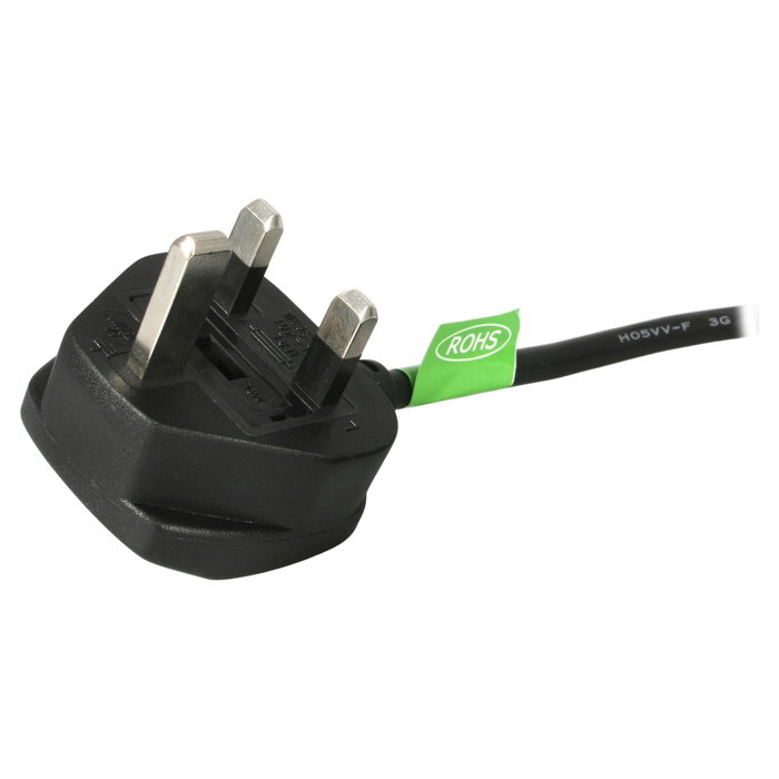 Startech Cable de alimentación Reino Unido UK BS1363 a C13, 1m (3 pies) para servidor/PC, Negro