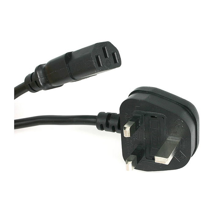 Startech Cable de alimentación Reino Unido UK BS1363 a C13, 1m (3 pies) para servidor/PC, Negro