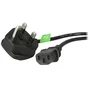 StarTech.com Cable de alimentación BS13U-1M-POWER-LEAD - 1m (3 pies) - Negro - BS1363 a C13 para PC/Monitor - UK/Reino Unido
