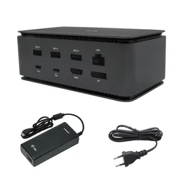 i-tec DUALDOCK100W Docking Station USB4 Metal - 80W PD, Dual 4K/8K HDMI + DisplayPort, Gigabit LAN, 7x USB, Lector Tarjetas + Cargador Universal USB-C 100W