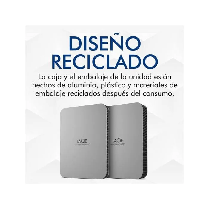 LaCie Mobile Drive Disco Duro Externo Moon Silver 5 TB USB-C STLP5000400