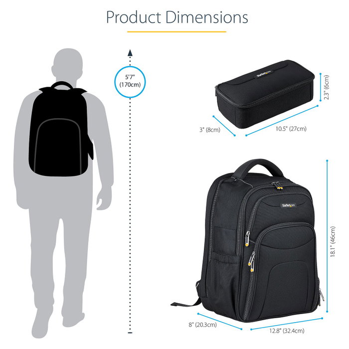 StarTech.com Mochila Ergonómica para Portátil de 17,3 Pulgadas con Carcasa de Accesorios Removible - Negro StarTech.com Mochila Ergonómica para Portátil de 17,3 Pulgadas con Carcasa de Accesorios Removible - Negro