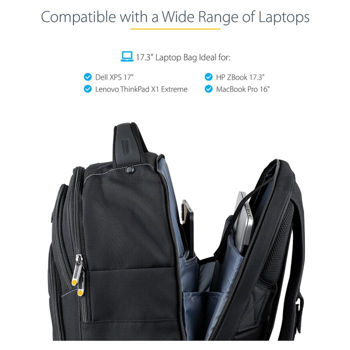 StarTech.com Mochila Ergonómica para Portátil de 17,3 Pulgadas con Carcasa de Accesorios Removible - Negro StarTech.com Mochila Ergonómica para Portátil de 17,3 Pulgadas con Carcasa de Accesorios Removible - Negro
