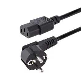 StarTech.com Cable de Alimentación 1m Negro - Enchufe UE Schuko CEE7/7 a IEC C13 Hembra para PC/Monitor - 18AWG, 250V 10A, 713E-1M-POWER-CORD