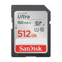 Sandisk Ultra SDXC 512 GB Tarjeta de Memoria - Velocidad hasta 150 MB/s, SDSDUNC-512G-GN6IN