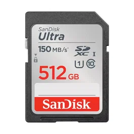 SanDisk Ultra Tarjeta SDXC 512 GB UHS-I Clase 10 U1 150 MB/s, Resistente al Agua y Golpes, SDSDUNC-512G-GN6IN