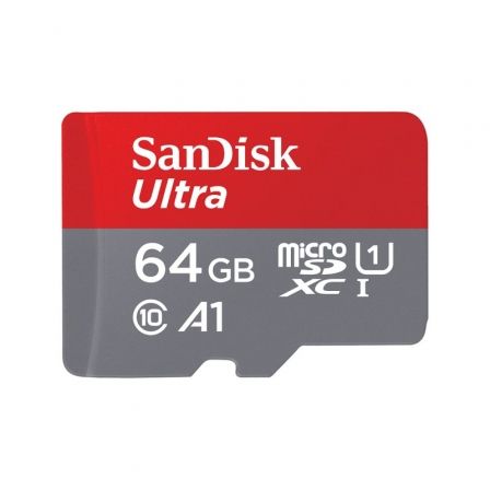 SanDisk Tarjeta de Memoria microSDXC Ultra 64GB Clase 10 U1 A1 140MB/s SDSQUAB-064G-GN6MA con Adaptador SanDisk Tarjeta de Memoria microSDXC Ultra 64GB Clase 10 U1 A1 140MB/s SDSQUAB-064G-GN6MA con Adaptador