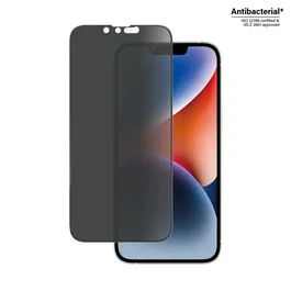 PanzerGlass Protector de Pantalla Privacy Vidrio Templado Ultra-Wide Fit para Apple iPhone 14, iPhone 13, iPhone 13 Pro, 1 Unidad, Aplicación en Seco