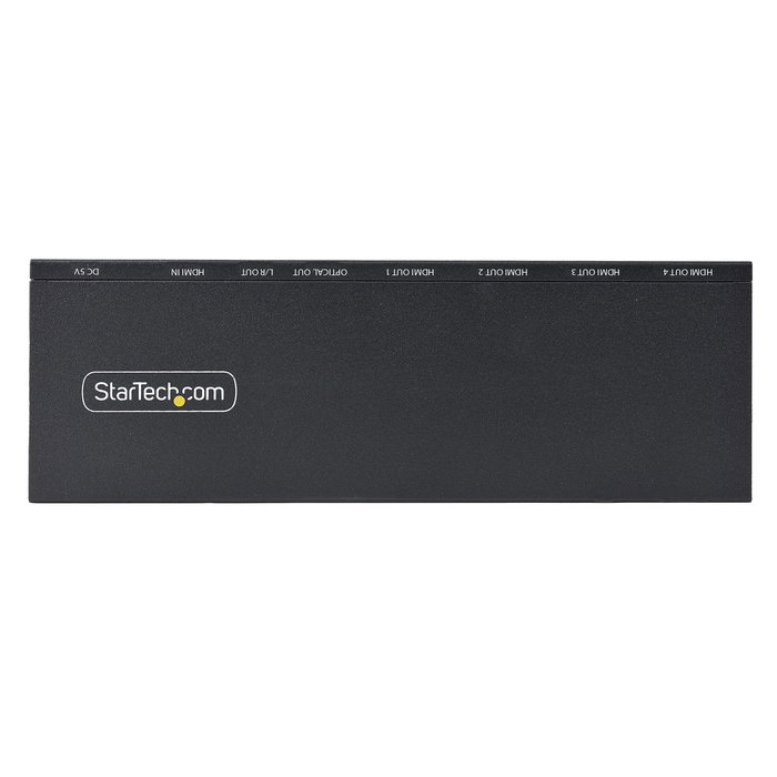 StarTech HDMI-SPLITTER-44K60S Divisor HDMI 4 Puertos - 4K 60Hz con Escalador Integrado - Audio Óptico y 3.5mm - Soporte HDR y 7.1 Canales
