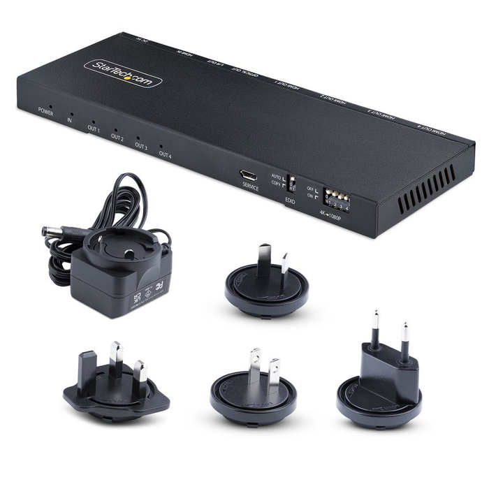 Startech Périphérique 4-Port HDMI Splitter con Escalador Integrado - 4K a 60Hz Startech Périphérique 4-Port HDMI Splitter con Escalador Integrado - 4K a 60Hz