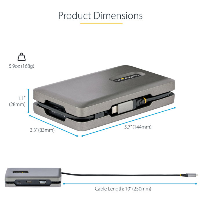 StarTech.com Adaptador Multipuertos USB-C HDMI 4K y VGA Gris StarTech.com Adaptador Multipuertos USB-C HDMI 4K y VGA Gris