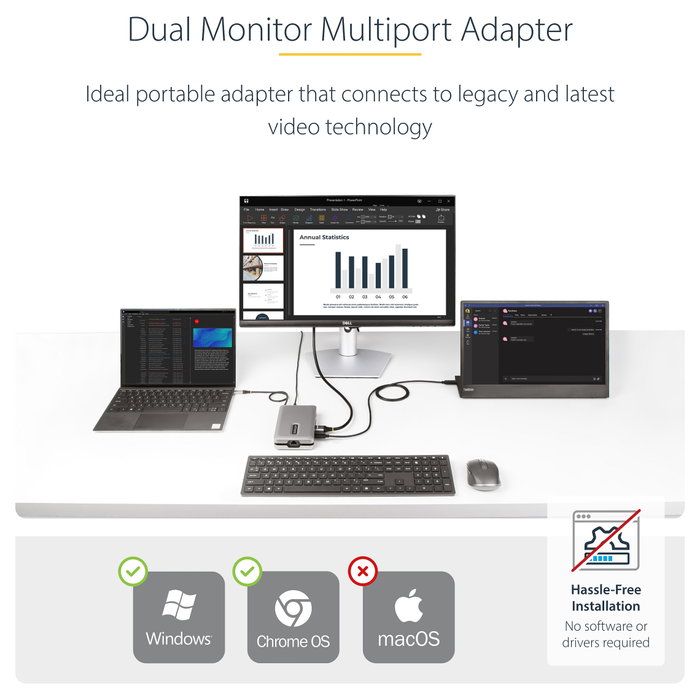 StarTech.com Adaptador Multipuertos USB-C HDMI 4K y VGA Gris StarTech.com Adaptador Multipuertos USB-C HDMI 4K y VGA Gris
