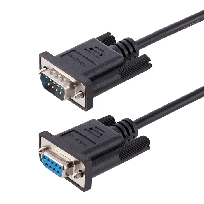 StarTech.com Cable Serie RS232 para Módem Nulo, Crossover Serial DB9 Hembra a Macho, Blindaje Al-Mylar, 3m, Negro StarTech.com Cable Serie RS232 para Módem Nulo, Crossover Serial DB9 Hembra a Macho, Blindaje Al-Mylar, 3m, Negro