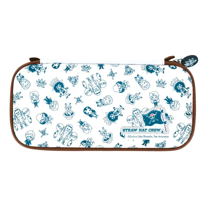 BLADE GAMING Funda Protección Maleta Nintendo Switch y Switch Lite One Piece Chibi - Estuche con Bolsillo para 10 Juegos - Azul, Marrón, Blanco