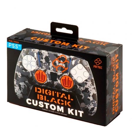 Woxter FR-TEC - Funda de silicona con diseño Digital Black Camo para mando DualSense de PS5, color gris