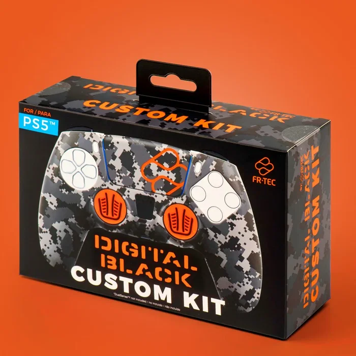 Blade Gaming Custom Kit Digital Black FR-TEC - Funda de Silicona Camuflaje, Grips y Sticker para Mando PS5 DualSense, Protección y Mejor Agarre