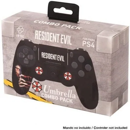 Combo Carcasa + Grips FR-TEC COMBO PACK Resident Evil Umbrella para Mando PS4 Combo Carcasa + Grips FR-TEC COMBO PACK Resident Evil Umbrella para Mando PS4