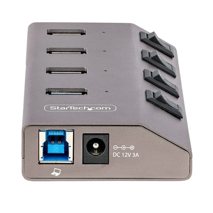 StarTech Hub USB-C de 4 puertos con interruptores individuales StarTech Hub USB-C de 4 puertos con interruptores individuales