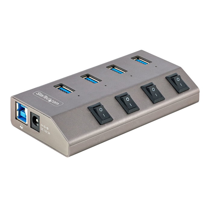 StarTech Hub USB-C de 4 puertos con interruptores individuales StarTech Hub USB-C de 4 puertos con interruptores individuales