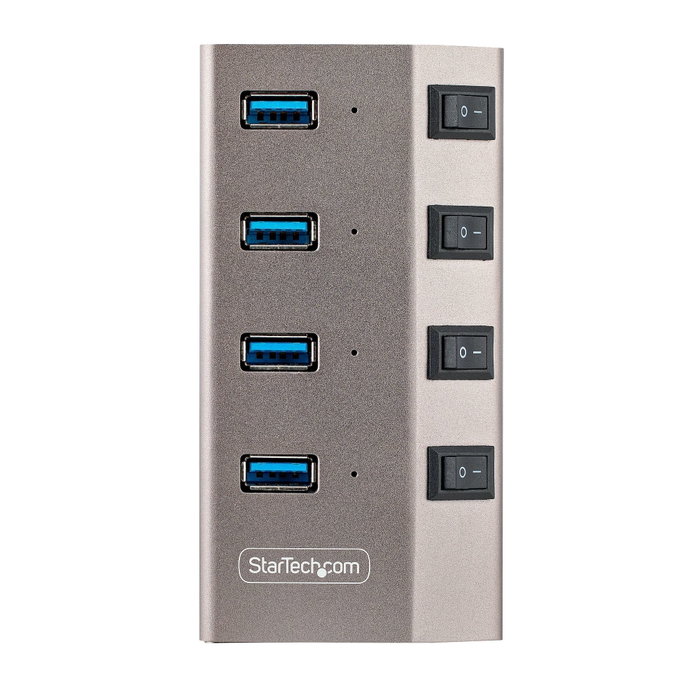 StarTech Hub USB-C de 4 puertos con interruptores individuales StarTech Hub USB-C de 4 puertos con interruptores individuales