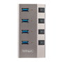 StarTech Hub USB-C de 4 puertos con interruptores individuales