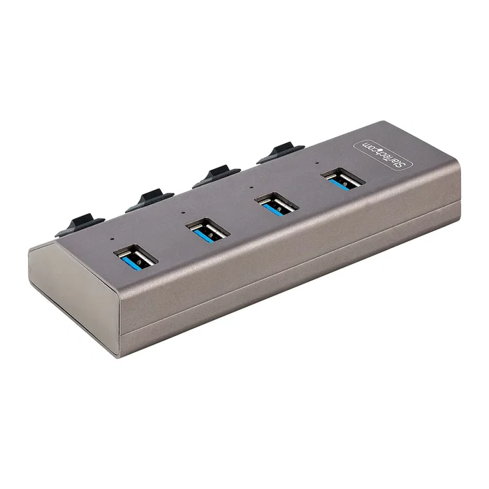 StarTech Hub USB-C de 4 puertos con interruptores individuales StarTech Hub USB-C de 4 puertos con interruptores individuales
