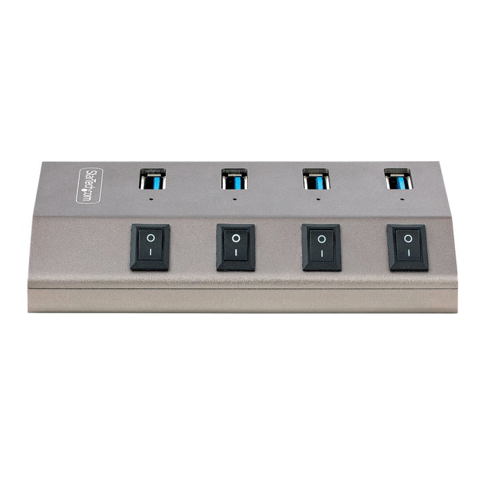 StarTech Hub USB-C de 4 puertos con interruptores individuales StarTech Hub USB-C de 4 puertos con interruptores individuales