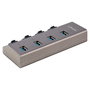StarTech Hub USB-C de 4 puertos con interruptores individuales y alimentación externa, Gris