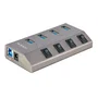 Startech Hub USB 3.2 Gen 1 de 4 puertos con interruptores individuales y alimentación de 36W, Gris