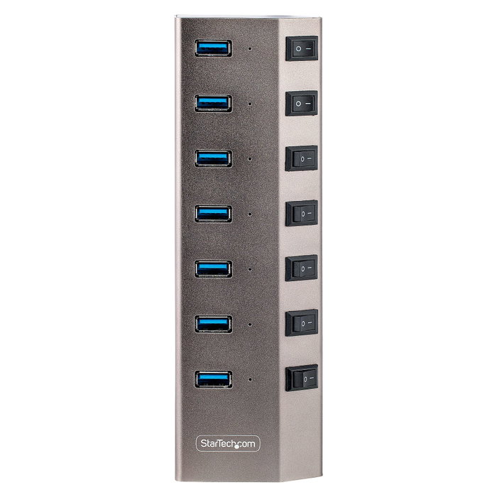 StarTech.com Hub USB-C de 7 Puertos USB-A con Interruptores Individuales y Fuente de Alimentación de 65 W StarTech.com Hub USB-C de 7 Puertos USB-A con Interruptores Individuales y Fuente de Alimentación de 65 W