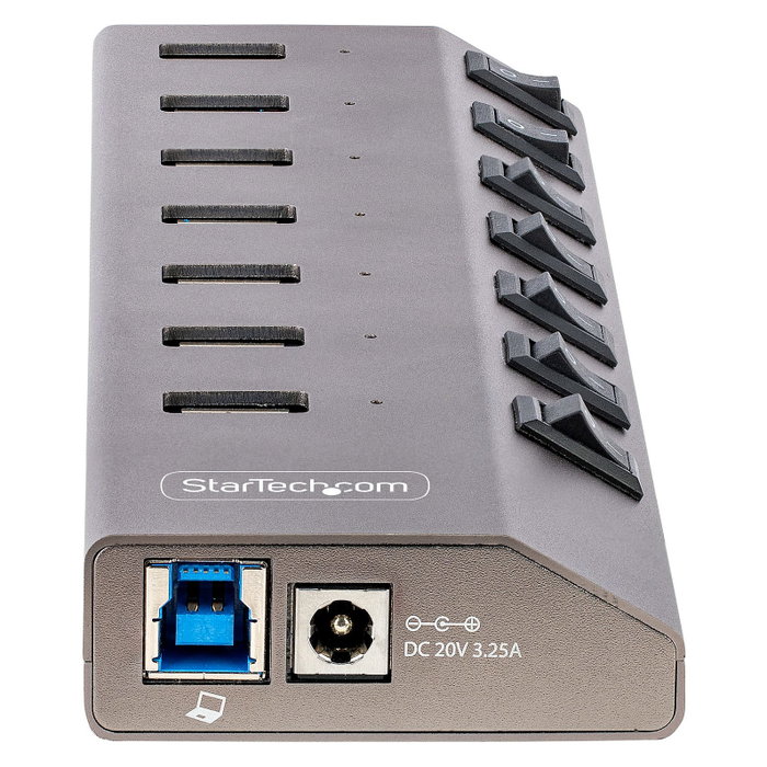 StarTech.com Hub USB-C de 7 Puertos USB-A con Interruptores Individuales y Fuente de Alimentación de 65 W StarTech.com Hub USB-C de 7 Puertos USB-A con Interruptores Individuales y Fuente de Alimentación de 65 W