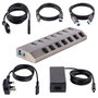 StarTech.com Hub USB-C de 7 Puertos USB-A con Interruptores Individuales y Fuente de Alimentación de 65 W