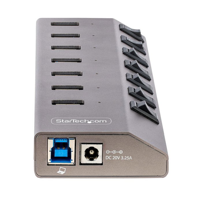 StarTech.com Hub USB-C de 7 Puertos USB-A con Interruptores Individuales y Fuente de Alimentación de 65 W StarTech.com Hub USB-C de 7 Puertos USB-A con Interruptores Individuales y Fuente de Alimentación de 65 W
