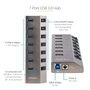 StarTech.com Hub USB-C de 7 Puertos USB-A con Interruptores Individuales y Fuente de Alimentación de 65 W