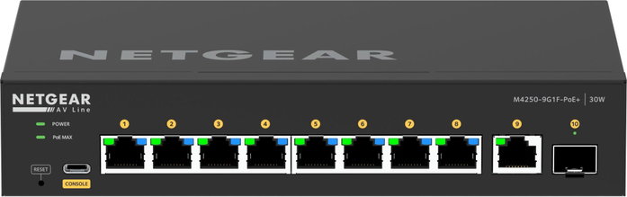 NETGEAR GSM4210PD-100EUS Switch AV-Line 8x PoE+ 110W 1x SFP