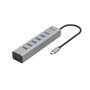 I-TEC Hub de carga USB-C metálico de 7 puertos Gris