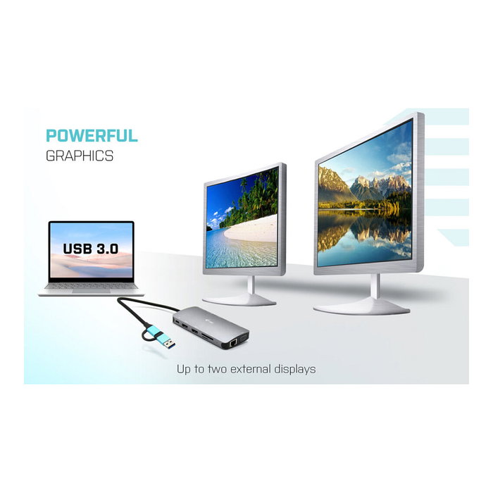 i-tec USB-C Metal Nano Dock - 2xHDMI, VGA, SD/microSD, Gigabit LAN, USB 2.0, USB 3.2 y USB-C para Datos/Carga - Hub y Adaptador Universal i-tec USB-C Metal Nano Dock - 2xHDMI, VGA, SD/microSD, Gigabit LAN, USB 2.0, USB 3.2 y USB-C para Datos/Carga - Hub y Adaptador Universal