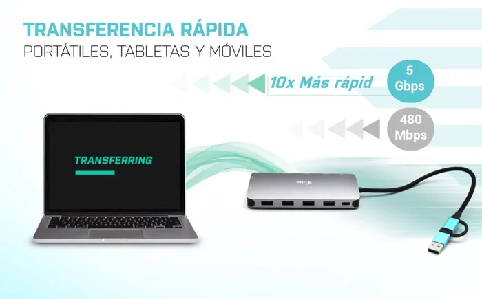 i-tec CANANOTDOCKPD Docking Station USB-C para Portátil - 2x HDMI 4K, VGA, 3 Monitores, 100W PD, Gigabit LAN, Lector SD, 5x USB, Plata - Compatible con Thunderbolt, USB4