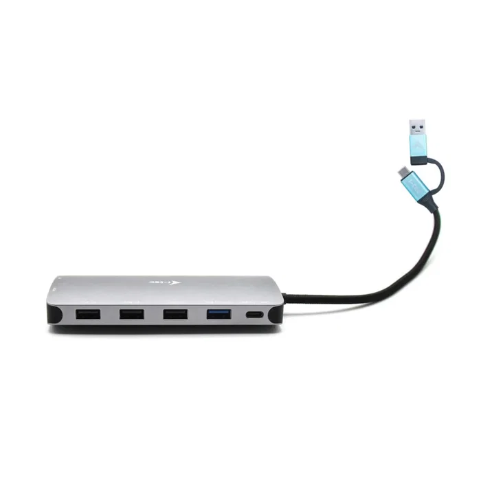 i-tec CANANOTDOCKPD Docking Station USB-C para Portátil - 2x HDMI 4K, VGA, 3 Monitores, 100W PD, Gigabit LAN, Lector SD, 5x USB, Plata - Compatible con Thunderbolt, USB4